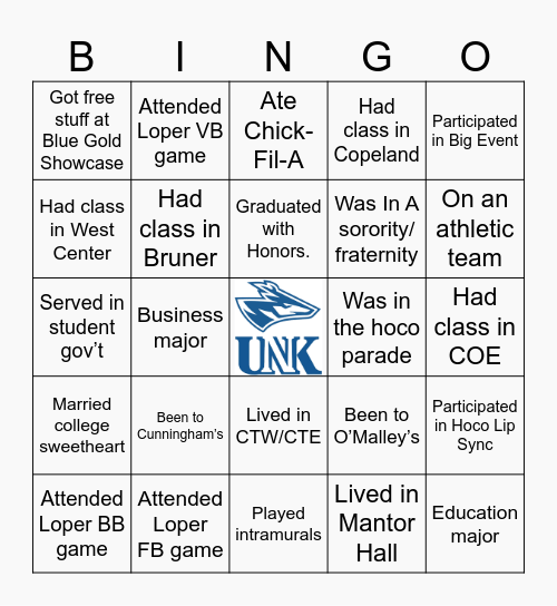 Young Alumni Bingo Card