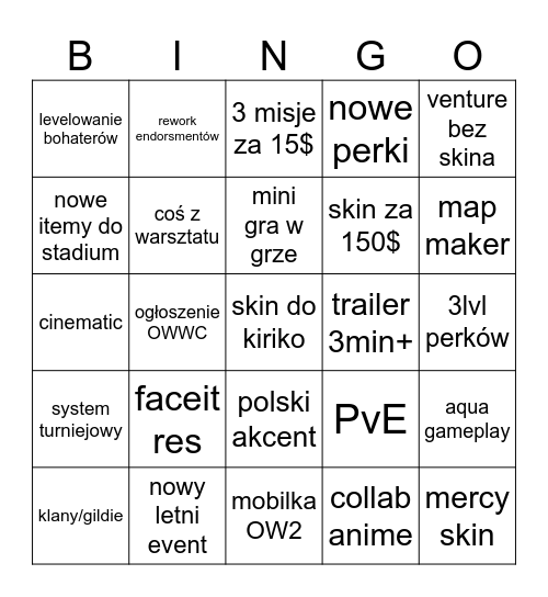 SEZON 17 TRAILER Bingo Card