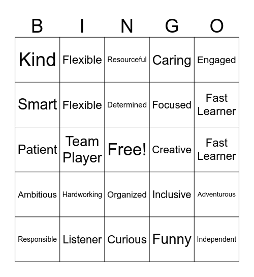 Lean In Bingo Card
