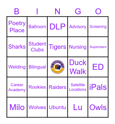District 87 Bingo Card