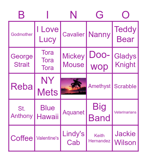 ANNETTE Bingo Card
