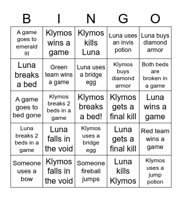 Test Bingo Card