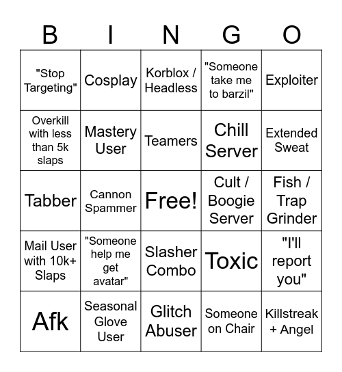 SB BINGO Card