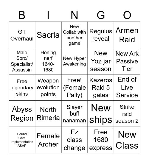 Loa-On June 21 Bingo Card