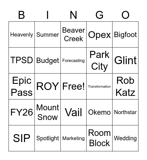 All-Team Call - June 2025 Bingo Card