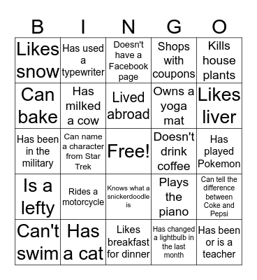 Good Hope Harvest 2017 Bingo Card