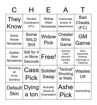 Flats Cheater Bingo Card