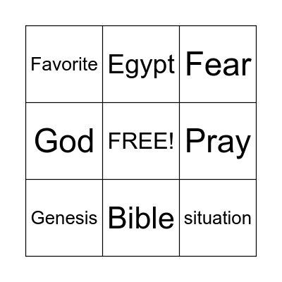June 29 Family Worship Bingo Card Bingo Card
