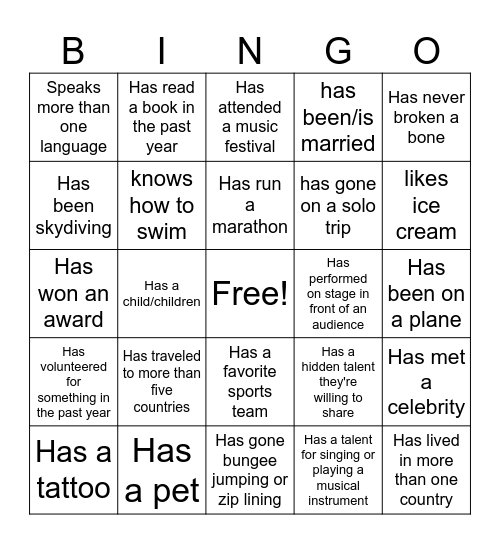 Lettuce Know You! Bingo Card
