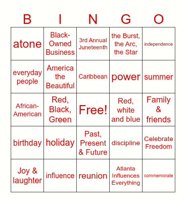 JUNETEENTH BINGO! Bingo Card