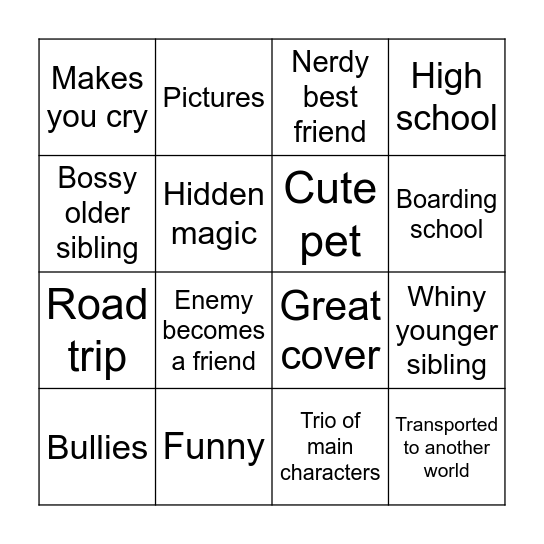 Book Bingo Card