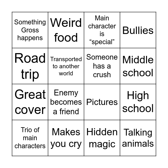 Book Bingo Card