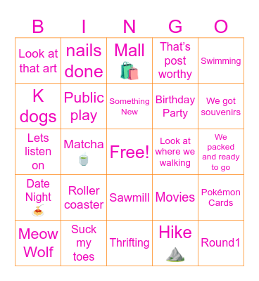 Albuquerque Trip Bingo Card