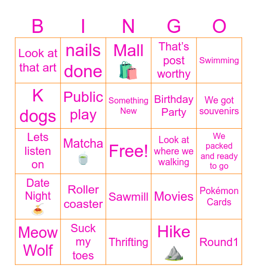 Albuquerque Trip Bingo Card