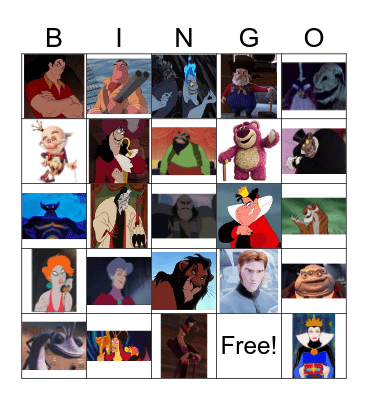 Disney Villains Bingo Card
