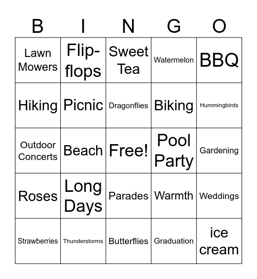 June Bingo Card