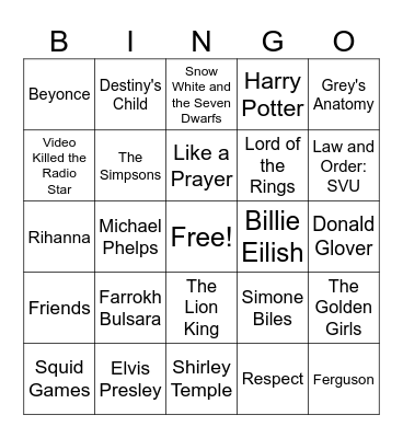 SIPS Summer Olympics Rd 1 Bingo Card