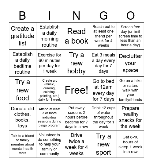 Bingo 2025 Bingo Card