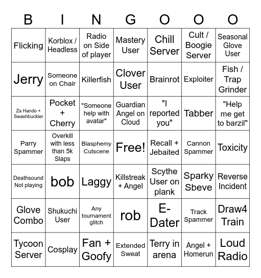 SB BINGO :D Bingo Card