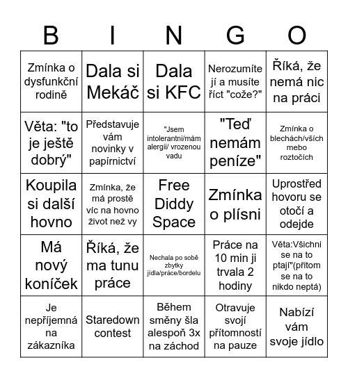 Diddy BINGO Card