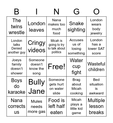 Soul Camp 2025 Bingo Card