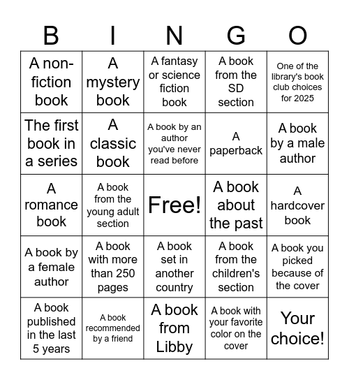 Lead Library Adult Summer Reading Bingo Card