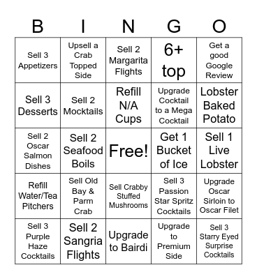 Crab Fest Server Bingo! Bingo Card