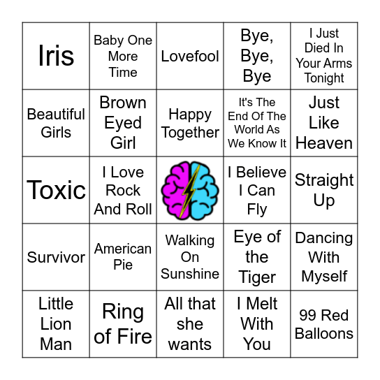 Punk Covers Bingo Card