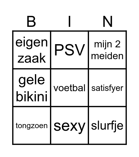 Sabrina's Bingokaart Bingo Card