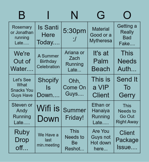 MAC Summer Bingo Card Bingo Card