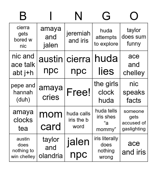 love island s7 ep 13 Bingo Card