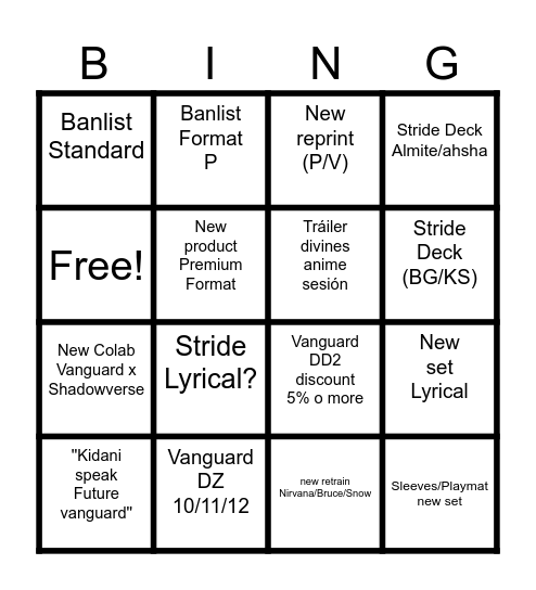 Bushiroad TCG expo 25 ''FIVA Bingo'' Bingo Card