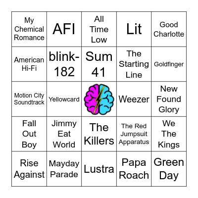 Pop Punk #1 Bingo Card