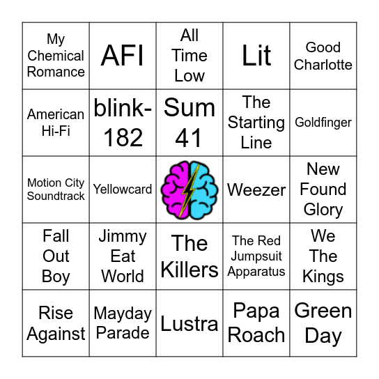 Pop Punk #1 Bingo Card