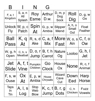 Alphabet lore trypo episodes Bingo Card