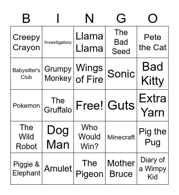 Book Bingo Card
