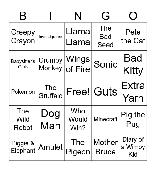 Book Bingo Card