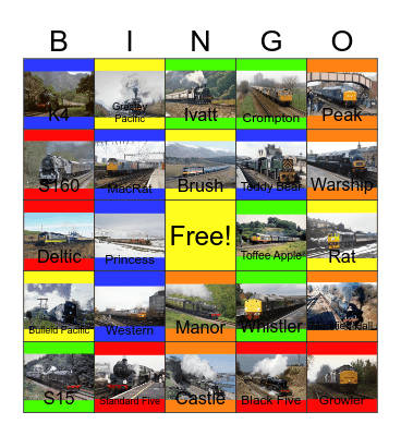 British Heritage Railways that the British Goers would like to learn the history about the engines one day Bingo Card