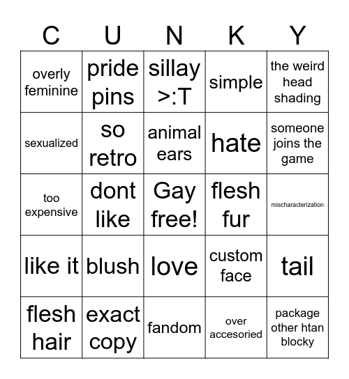 Forsake navatars Bingo Card