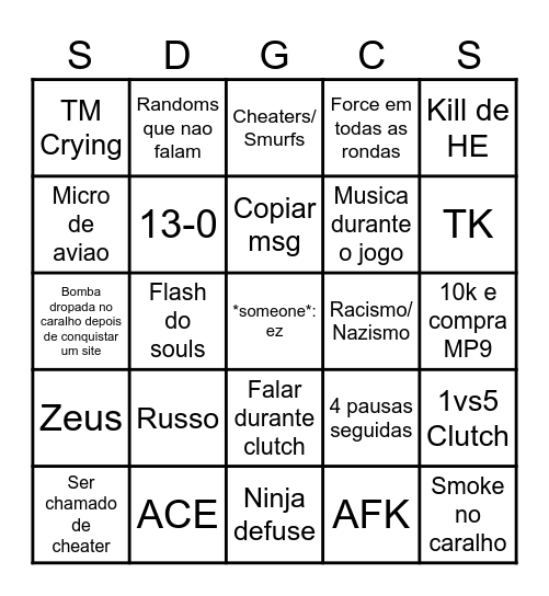 Cs Bingo Card