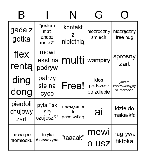 mati sziszer bingo Card
