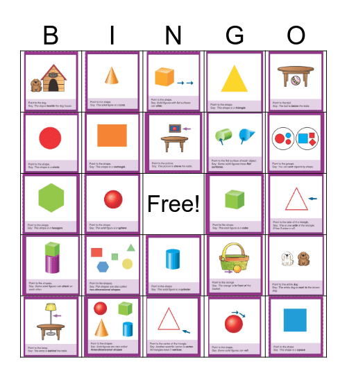 GK Math Vocab Geometry Topics 12 & 13 Bingo Card
