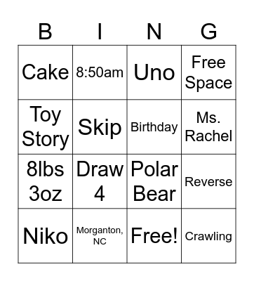 Birthday Bingo Card