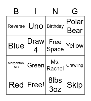 Birthday Bingo Card