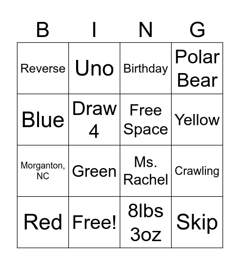 Birthday Bingo Card