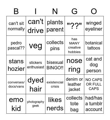 bisexual bingooo Bingo Card