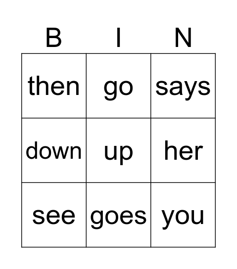Sam the sheep Bingo Card