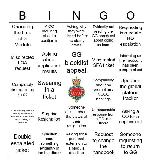 GG Escalated Ticket Bingo! Bingo Card