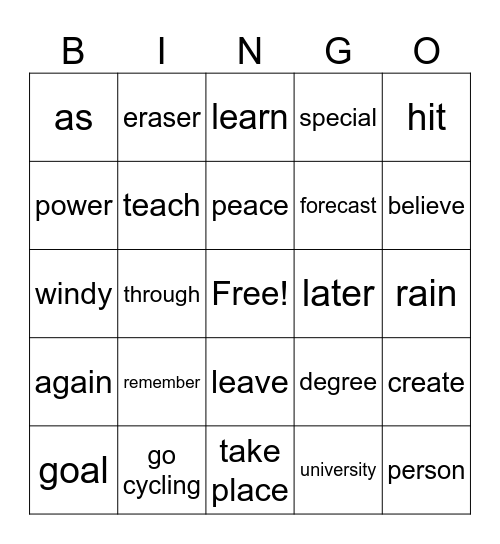 3 & 4 30秒　クイズ Bingo Card