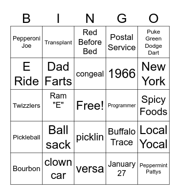 Father's Day Bingo Card